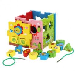 Cub sortator de forme geometrice si joc de snuruit, 3 ani 01