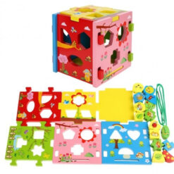 Cub sortator de forme geometrice si joc de snuruit, 3 ani 01