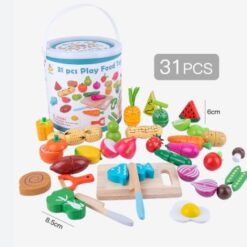 Galetusa cu fructe si legume de feliat din lemn, cu scai, 31 accesorii 02