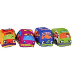 Joc bebe, set 4 masinute textile si covoras de joaca 70 x 80 cm, 6 luni+ 01