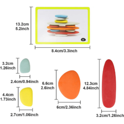 Joc creativ Montessori, Puzzle cu pietricele colorate si joc echilibru, 3 ani 01