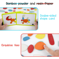 Joc creativ Montessori, Puzzle cu pietricele colorate si joc echilibru, 3 ani 01