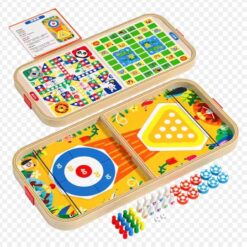 Joc de masa din lemn-Fotbal, set 4 in 1, 52x25 cm 01