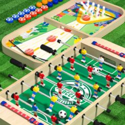 Joc de masa din lemn-Fotbal, set 4 in 1, 52x25 cm 01