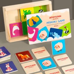 Joc de memorie din lemn cu animale 01