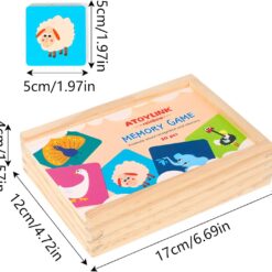 Joc de memorie din lemn cu animale 01