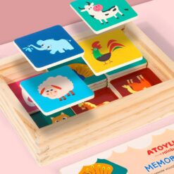 Joc de memorie din lemn cu animale 01