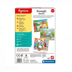 Joc educativ cu cartonase puzzle, Povesti clasice, 2 ani+