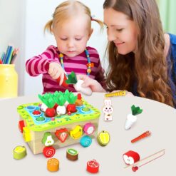 Joc magnetic, jucarie de tras si sortator de forme, 3 ani+ 01
