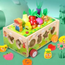 Joc multifunctional, jucarie de tras, sortator de forme, joc magnetic 3 ani+