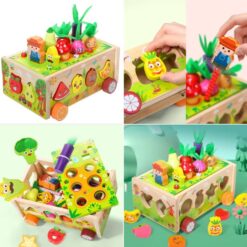 Joc multifunctional, jucarie de tras, sortator de forme, joc magnetic 3 ani+