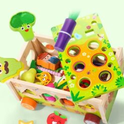 Joc multifunctional, jucarie de tras, sortator de forme, joc magnetic 3 ani+