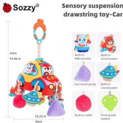 Joc senzorial pentru pătuț, cărucior și landou,Masinuta, 0 luni+ 01