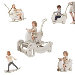 Jucarie 5 in 1, masinuta, Bicicleta, Balansoar, Trambulina, Placa de echilibru 01