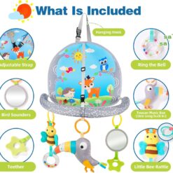 Jucarie bebe, pentru masina, 3 luni+, Albastru, Sozzy 01