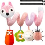 Jucarie bebe pentru patut si carut, 0 luni +, Vulpita roz