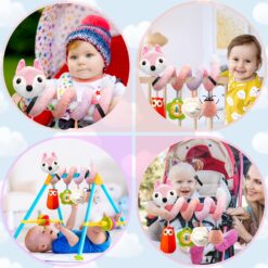 Jucarie bebe pentru patut si carut, 0 luni +, Vulpita roz 01