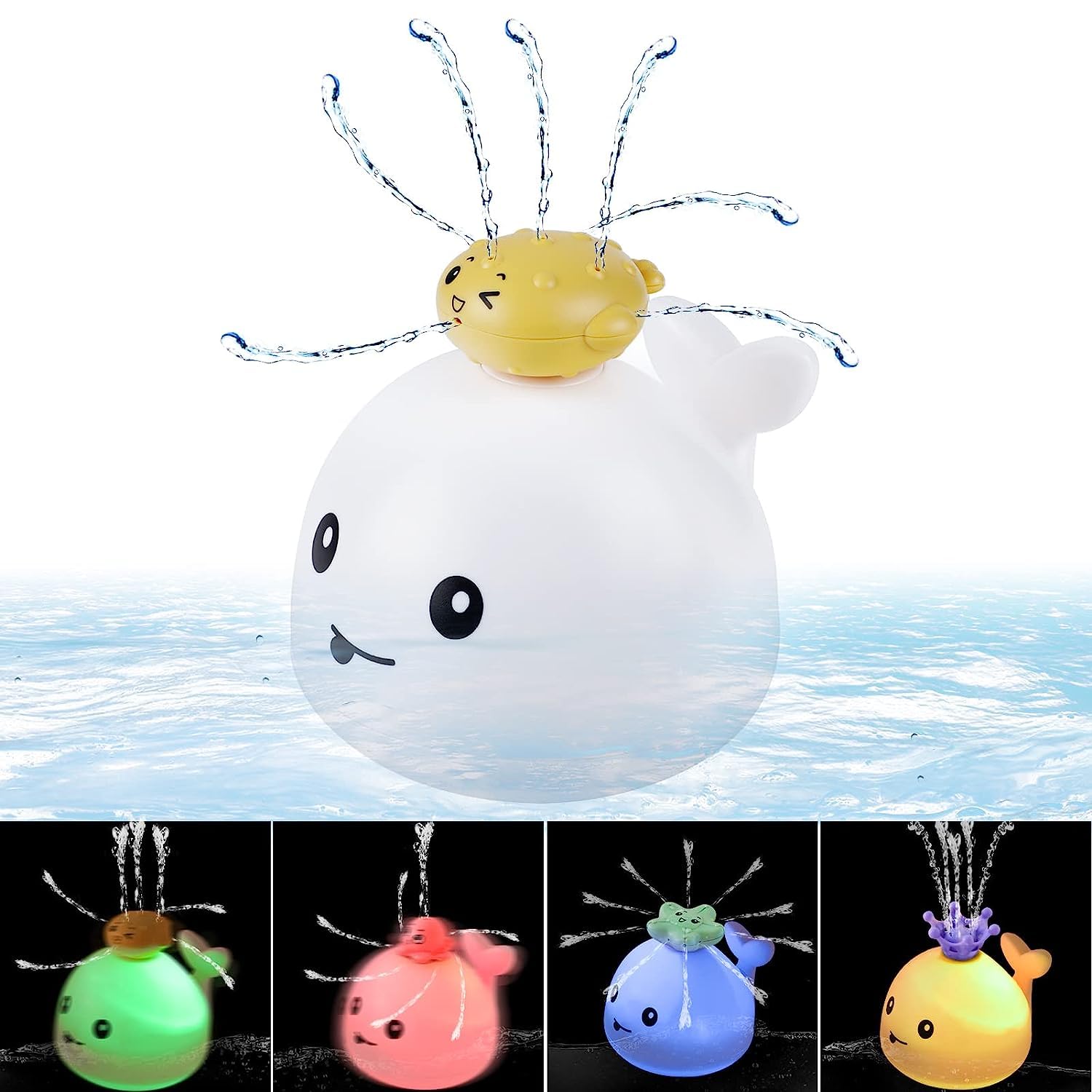 Jucarie de baie, Balena care lumineaza si stropeste, 1 an+ 05