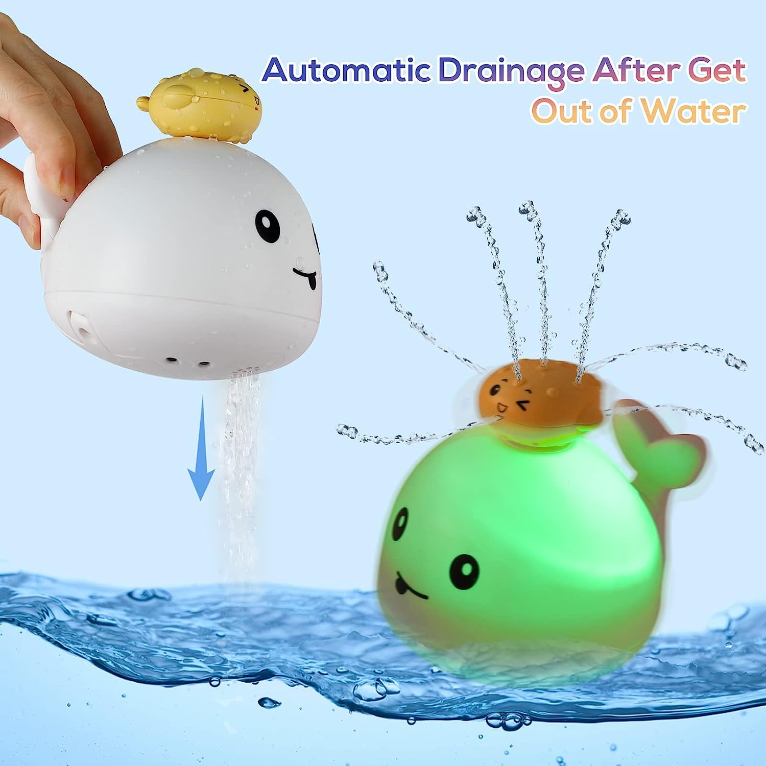 Jucarie de baie, Balena care lumineaza si stropeste, 1 an+ 05