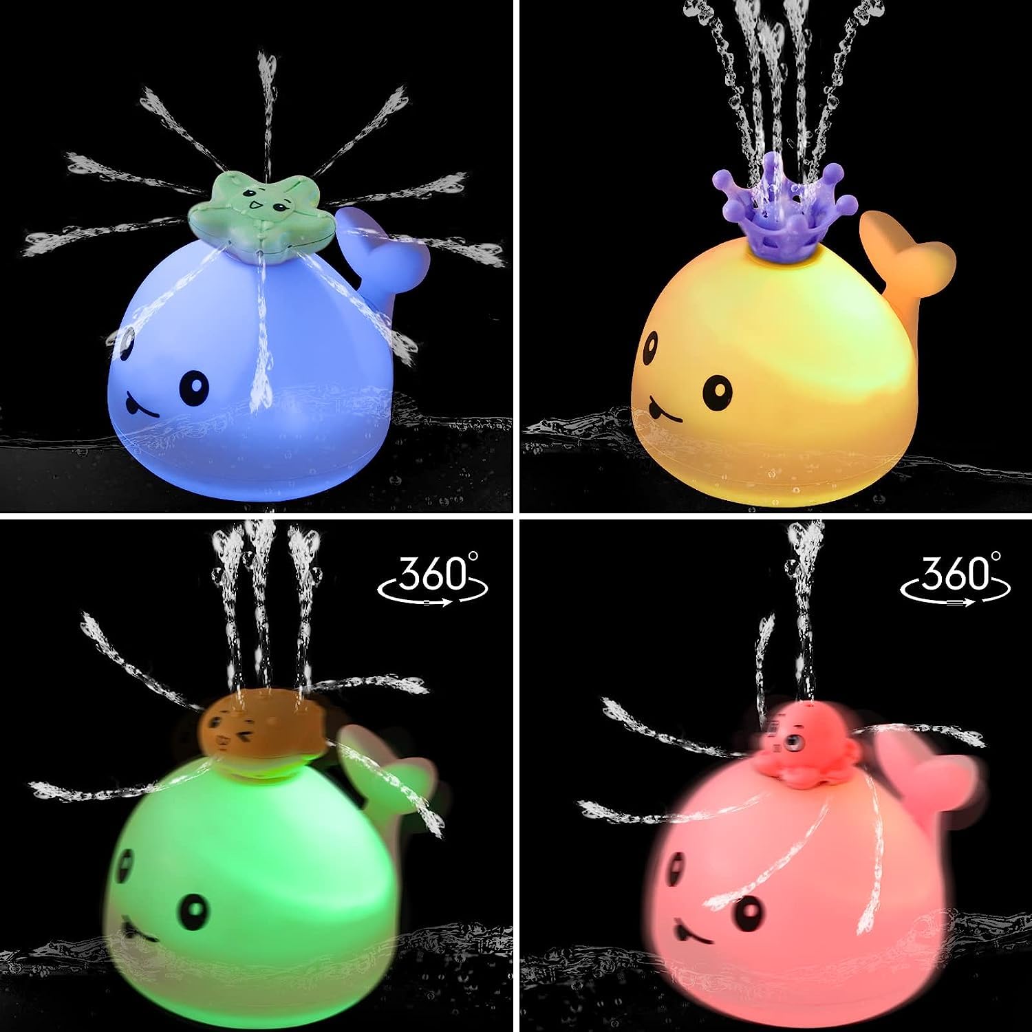 Jucarie de baie, Balena care lumineaza si stropeste, 1 an+ 05