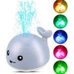 Jucarie de baie, Balena care lumineaza si stropeste, 1 an+, Gri