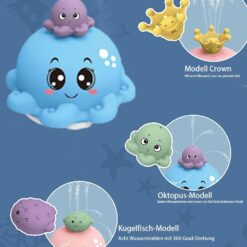 Jucarie de baie, Caracatita care lumineaza si stropeste, 1 an+ 01