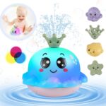 Jucarie de baie, Caracatita care lumineaza si stropeste, 1 an+, Albastru