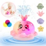 Jucarie de baie, Caracatita care lumineaza si stropeste, 1 an+, Roz