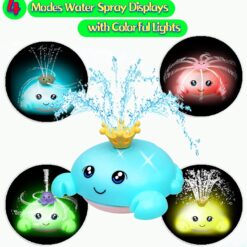 Jucarie de baie, Crab care lumineaza si stropeste, 1 an+, multicolor