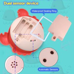 Jucarie de baie, Crab care lumineaza si stropeste, 1 an+, multicolor
