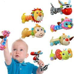 Jucarie moale, senzoriala si zornaitoare pentru bebelusi, 19 cm, Material textil 001