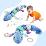 Jucarie moale si senzoriala pentru bebelusi cu metru de masurare, Albastru, 0 luni