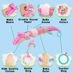 Jucarie moale si senzoriala pentru bebelusi cu metru de masurare, Roz, 0 luni 01