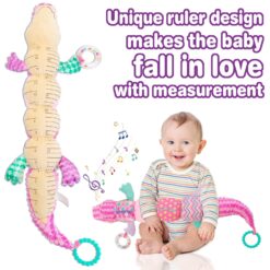 Jucarie moale si senzoriala pentru bebelusi cu metru de masurare, Roz, 0 luni 01
