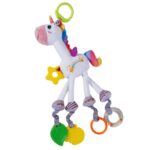 Jucarie senzoriala bebe cu elemente de dentitie si zornaitoare, Unicorn 0 luni+