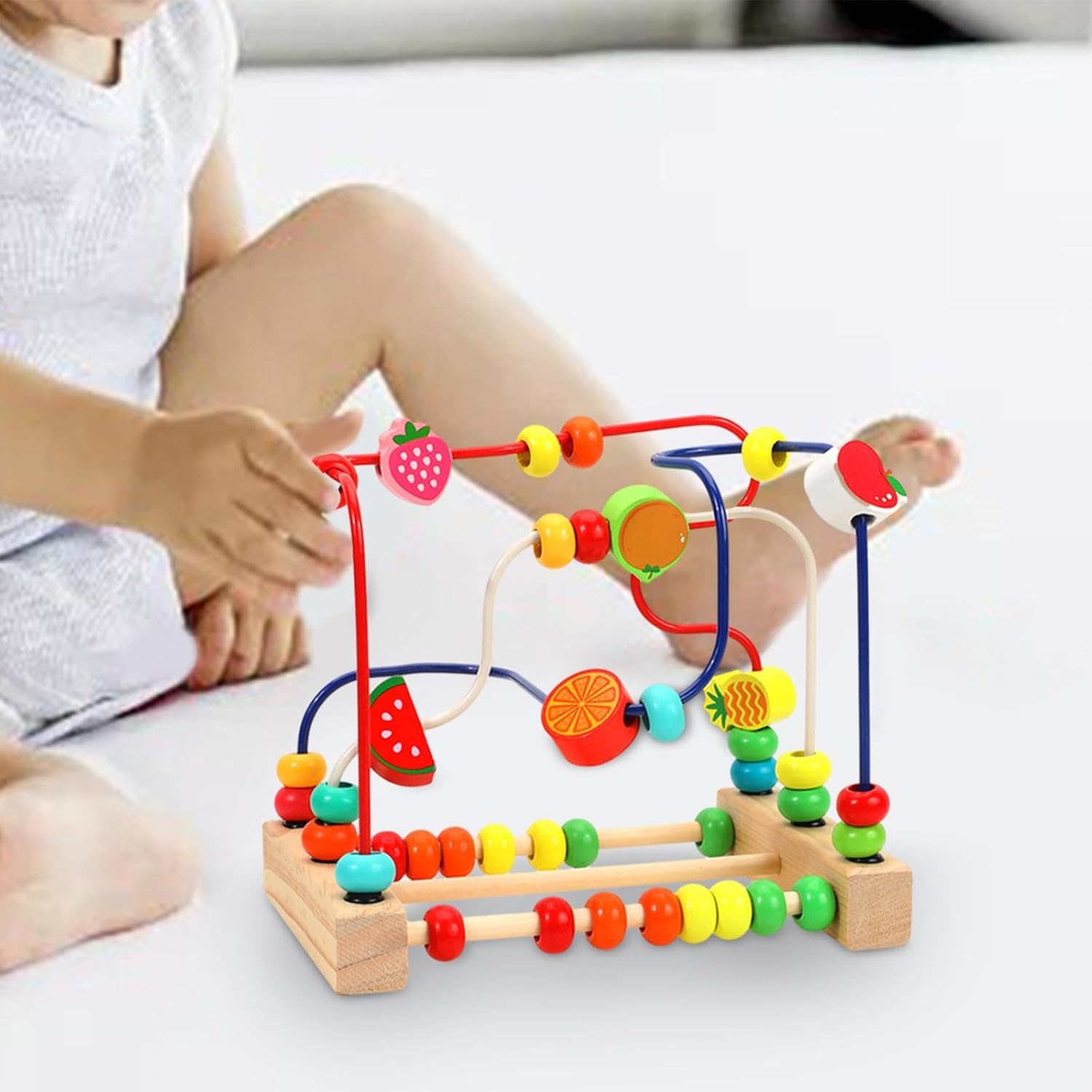 Labirint motricitate cu abac, Fructe, 3 ani