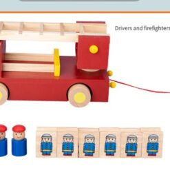Masinuta de pompieri din lemn cu puzzle 3 D, 12 luni+ 07