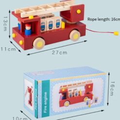 Masinuta de pompieri din lemn cu puzzle 3 D, 12 luni+ 07