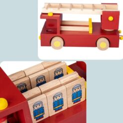 Masinuta de pompieri din lemn cu puzzle 3 D, 12 luni+ 07