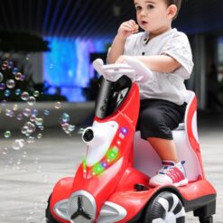 Masinuta electica, cu sunete, lumini si telecomanda, 1-4 ani, ROSU 01