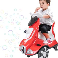 Masinuta electica, cu sunete, lumini si telecomanda, 1-4 ani, ROSU 01