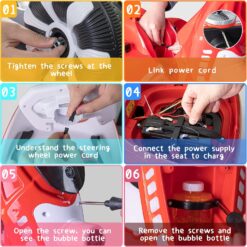 Masinuta electica, cu sunete, lumini si telecomanda, 1-4 ani, ROSU 01