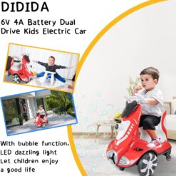 Masinuta electica, cu sunete, lumini si telecomanda, 1-4 ani, ROSU 01