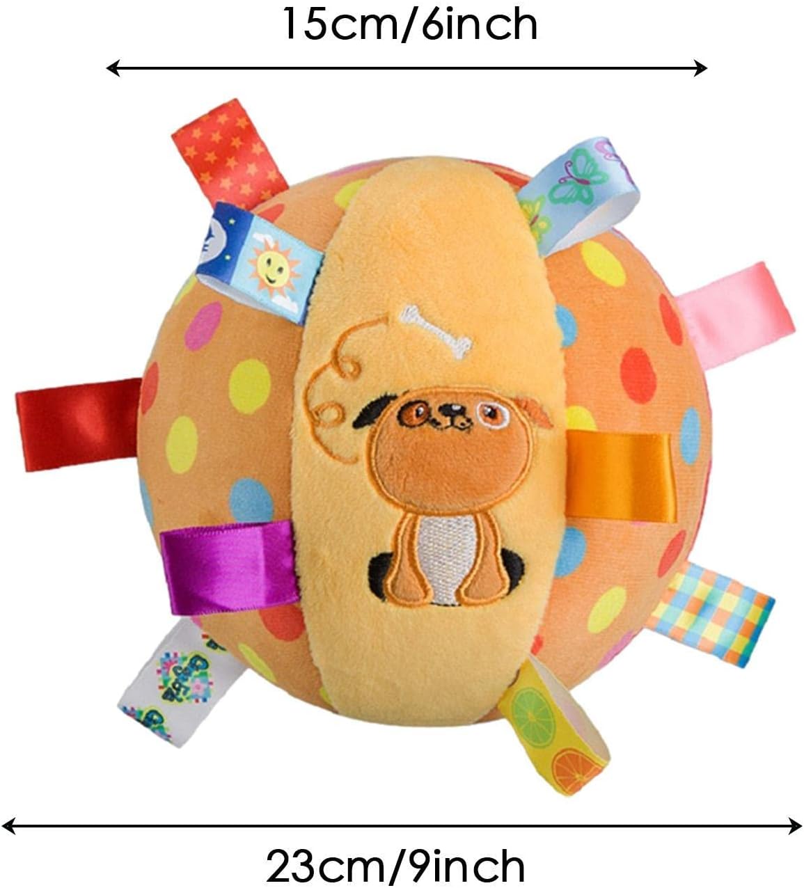 Minge moale si senzoriala pentru bebelusi, 15 cm, Material textil 01