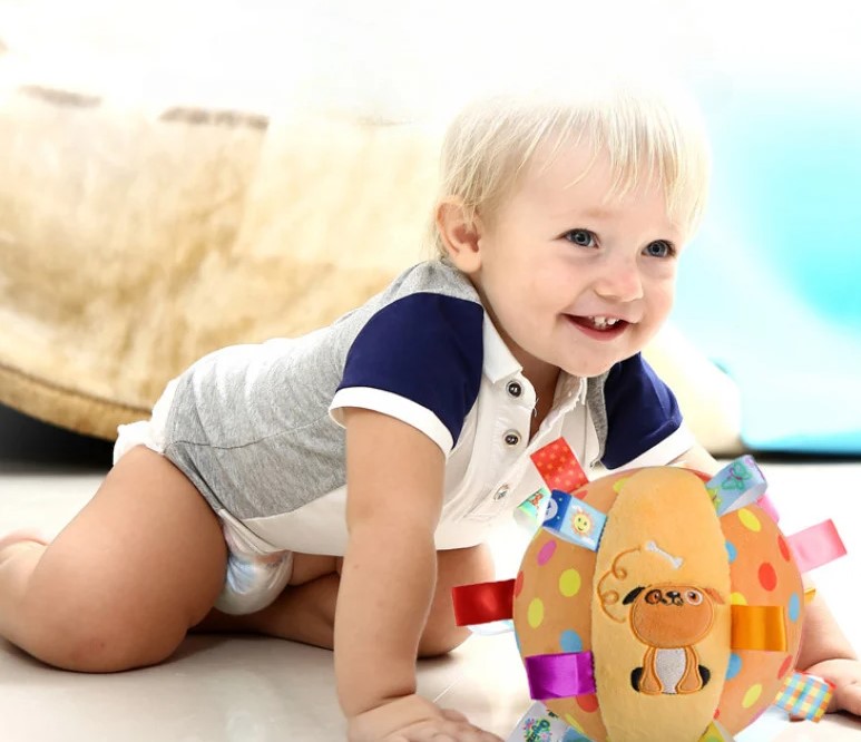 Minge moale si senzoriala pentru bebelusi, 15 cm, Material textil 01