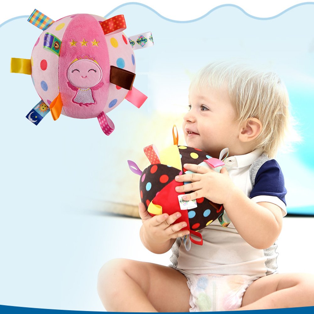 Minge moale si senzoriala pentru bebelusi, 15 cm, Roz 01