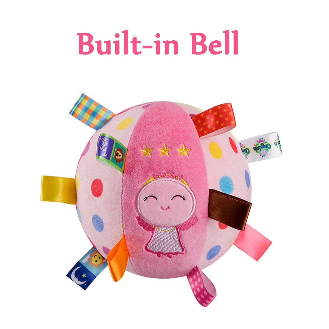 Minge moale si senzoriala pentru bebelusi, 15 cm, Roz 01