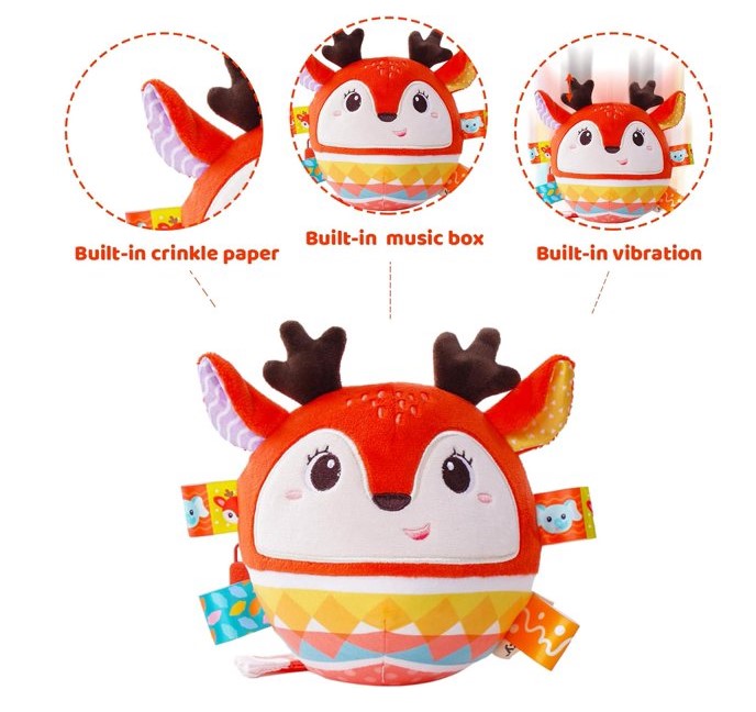 Minge moale si senzoriala pentru bebelusi, cu vibratii 15 cm 01