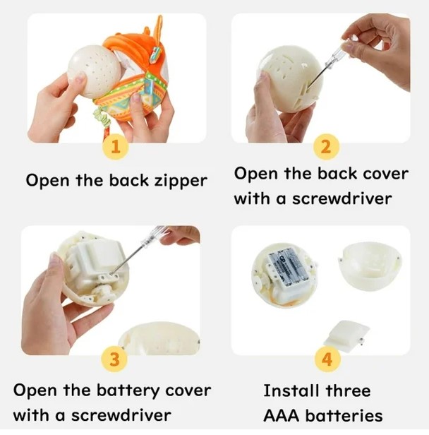 Minge moale si senzoriala pentru bebelusi, cu vibratii 15 cm 01