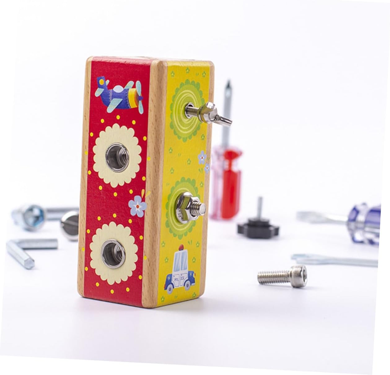 Mini Busy Board cu activitati, Insurubeaza si desurubeaza , 3 ani +